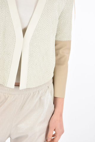 UPCYCLED Two Tone Leather Short Blazer