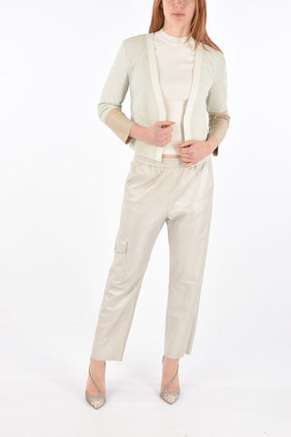 UPCYCLED Two Tone Leather Short Blazer