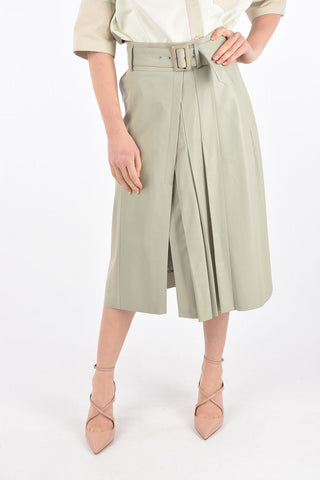 Leather Pleated Skirt
