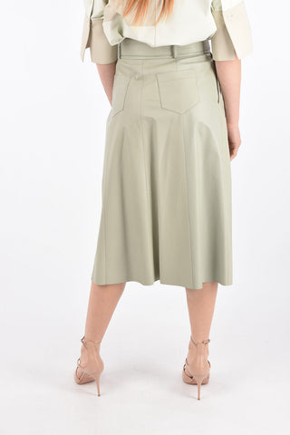 Leather Pleated Skirt