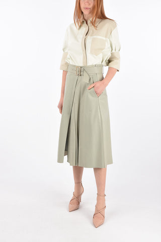 Leather Pleated Skirt