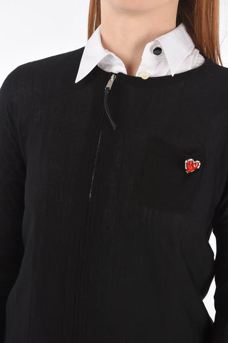 Sweater with Heart pin