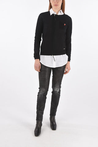Sweater with Heart pin