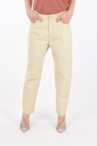 5 Pocket Leather Pants with Belt Loops