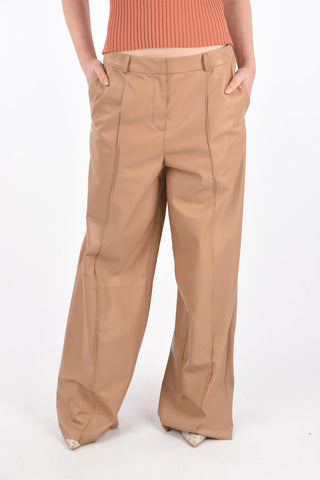 Belt Loops Leather Palazzo Pants