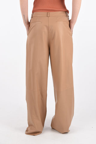 Belt Loops Leather Palazzo Pants