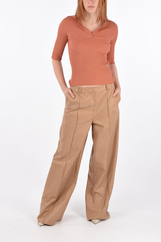Belt Loops Leather Palazzo Pants