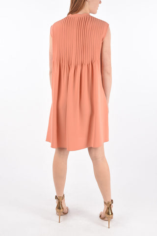 A Line Dress with Pleated Detail on the Back