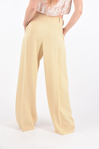 Single-pleated Palazzo Pants with Belt Loops