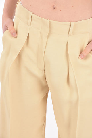 Single-pleated Palazzo Pants with Belt Loops