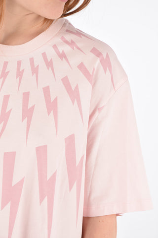 T-Shirt Crop FAIR ISLE THUNDERBOLT in Cotone