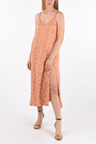 Abito Jacquard Midi con Motivo Vegetale