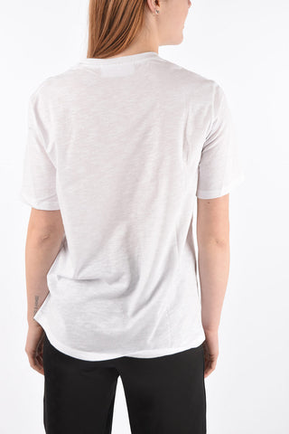 Crew Neck Cotton T-shirt with Terry Patch