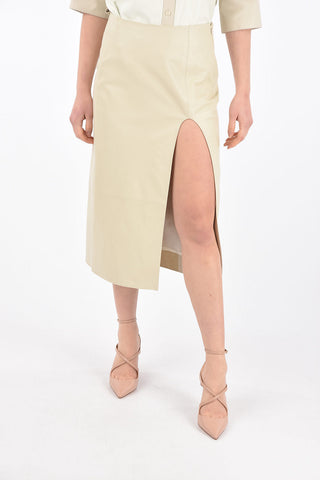 Front Split Leather Longuette