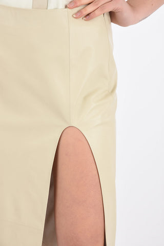 Front Split Leather Longuette