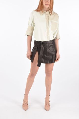 Leather Wrap Miniskirt