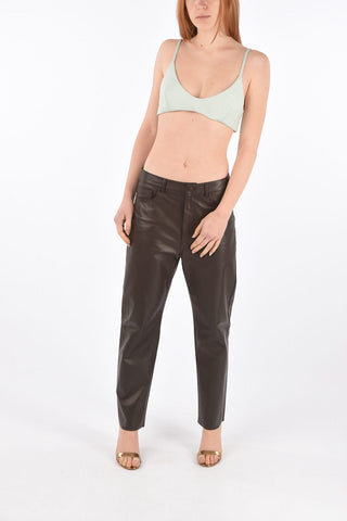 Triangle Leather Crop Top
