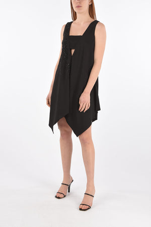 Flared Dress with Beads and Cut-out Detail