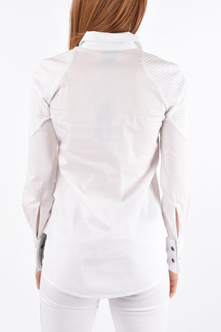 Camicia Biker in Cotone con Abbottonatura Nascosta