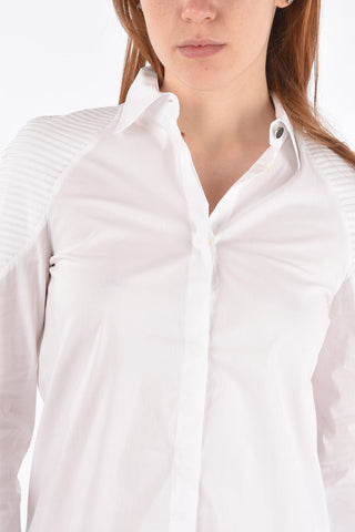 Camicia Biker in Cotone con Abbottonatura Nascosta