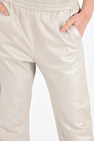 Lamè Textured Leather Cargo Pants