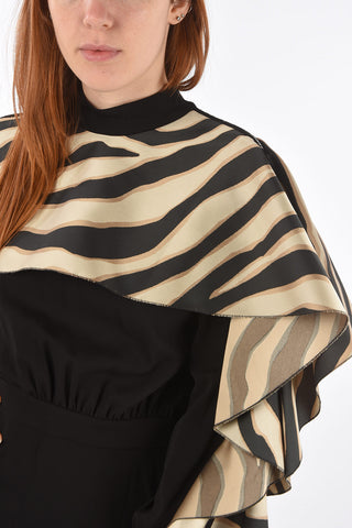 Tubino Backless con Maniche a Mantella