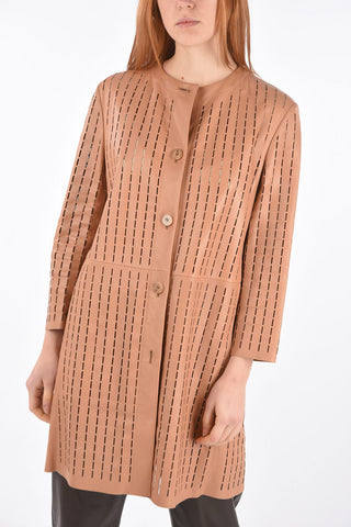 Leather Openwork coat