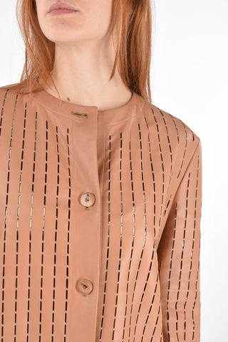 Leather Openwork coat