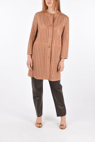 Leather Openwork coat
