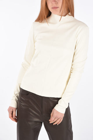 Long-sleeved Leather Top with Back Zip