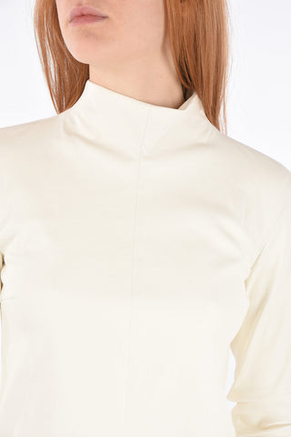 Long-sleeved Leather Top with Back Zip