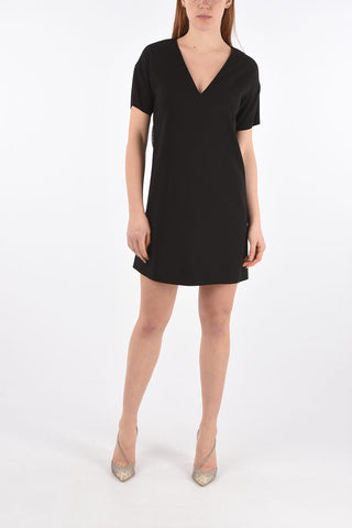 Short-sleeved V Neck Dress