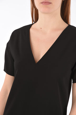 Short-sleeved V Neck Dress