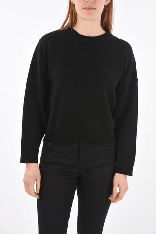 Crew Neck Sweater with Back Applied Maxi Logo