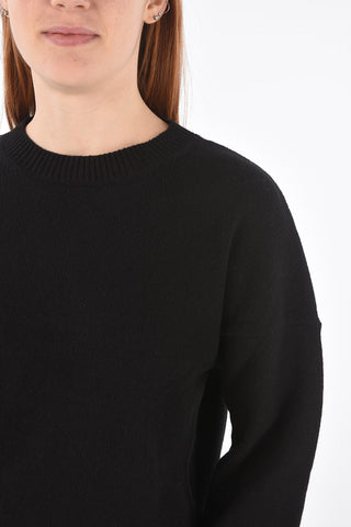 Crew Neck Sweater with Back Applied Maxi Logo