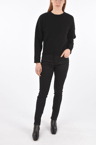 Crew Neck Sweater with Back Applied Maxi Logo