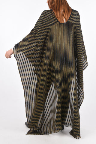 Lurex Pinstriped Cashmere Blend Cape
