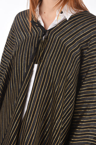 Lurex Pinstriped Cashmere Blend Cape