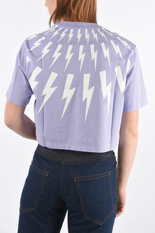Cotton FAIR ISLE THUNDERBOLT Crop T-Shirt