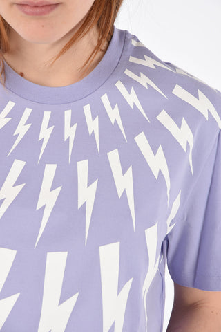 Cotton FAIR ISLE THUNDERBOLT Crop T-Shirt