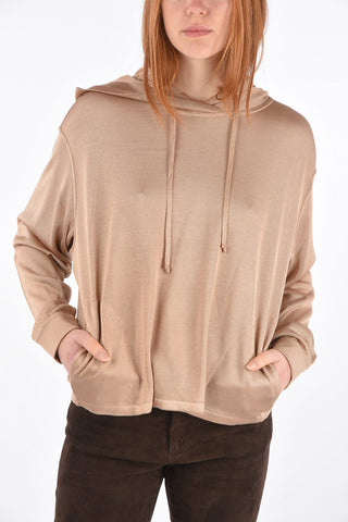 Knitted Hoodie with Elastic Cuffs