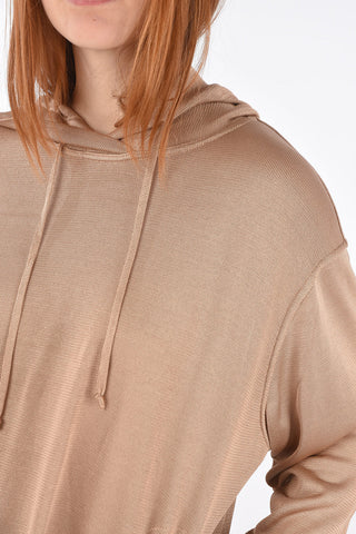 Knitted Hoodie with Elastic Cuffs