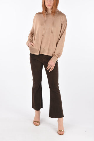 Knitted Hoodie with Elastic Cuffs