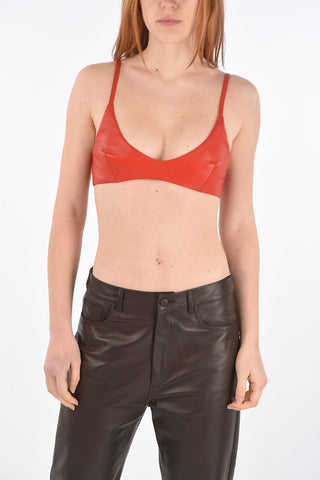 Triangle Leather Crop Top