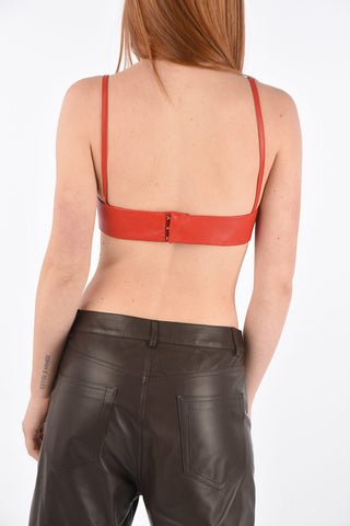 Triangle Leather Crop Top