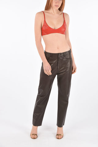 Triangle Leather Crop Top