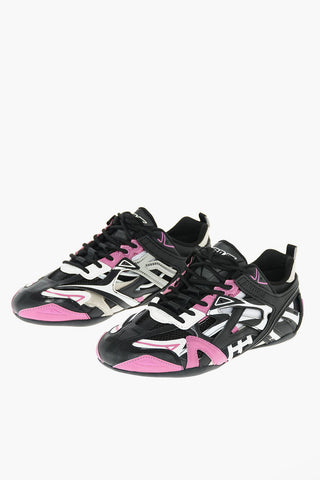 Three Tone CLOSED Sneakers with Mesh Inserts