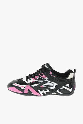 Three Tone CLOSED Sneakers with Mesh Inserts