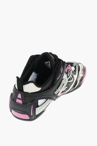 Three Tone CLOSED Sneakers with Mesh Inserts