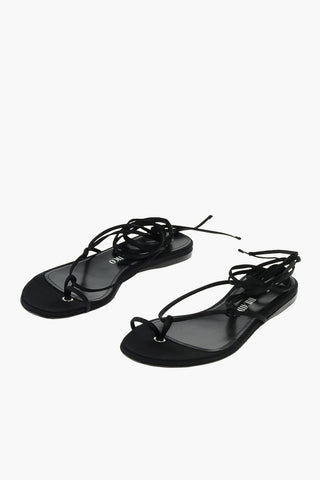 Silk Lace Flat Thong Sandals